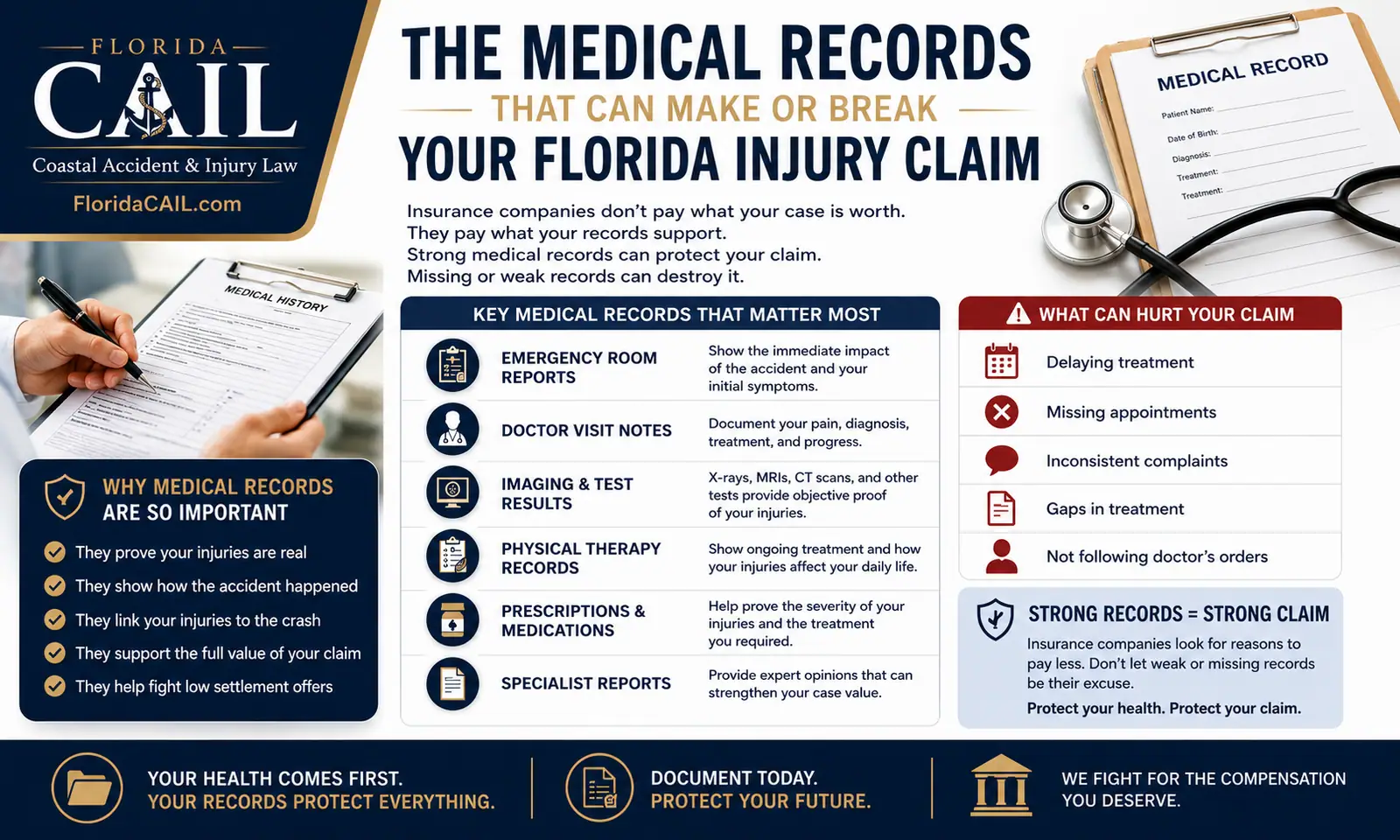 Medical records Florida injury claim